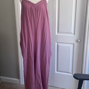 Very J Mauve Pink Wide-Leg Jumpsuit